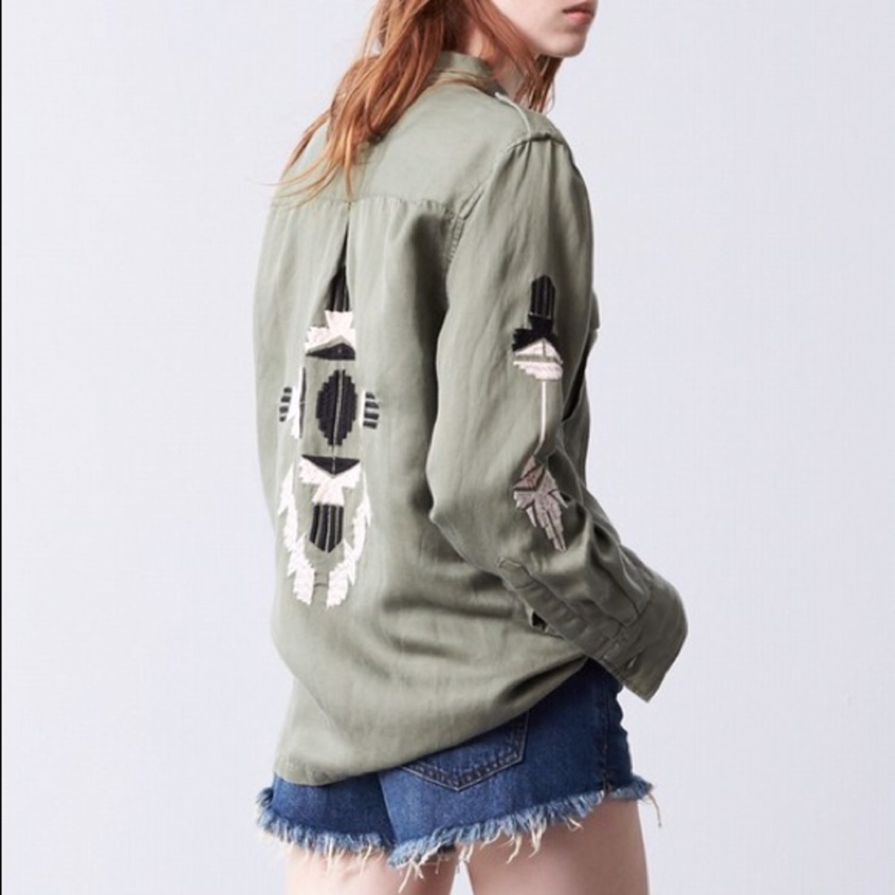 Rails | Elliot embroidered jacket sage green sz L